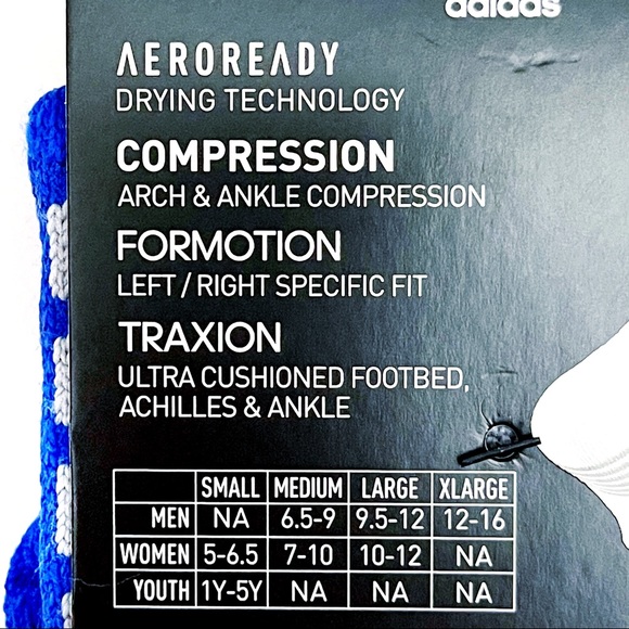 Adidas Speed Mesh Football Crew Socks Blue Red Mens Size XL - Picture 4 of 5